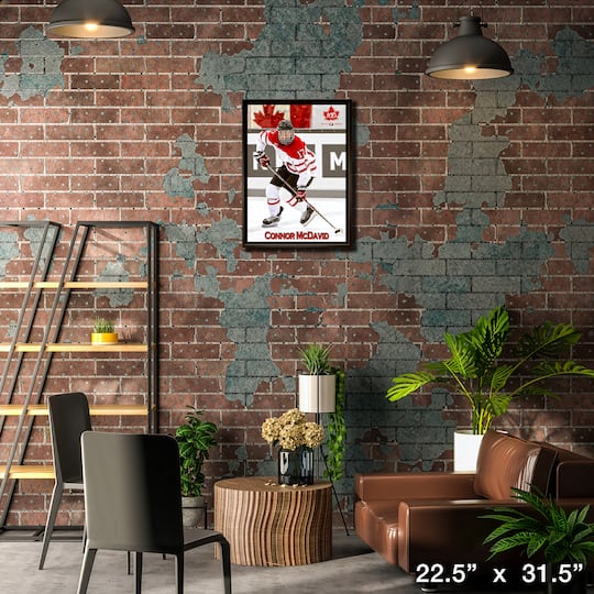 Connor McDavid Team Canada Framed 20" x 29" Skating Canvas Framed 22.5" x 31.5"